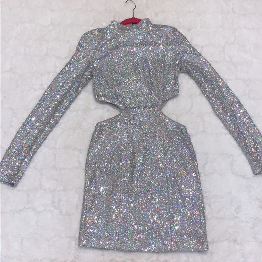REHAB By NASTYGAL Sliver Sequin Dress